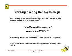 Car Engineering Conept Design