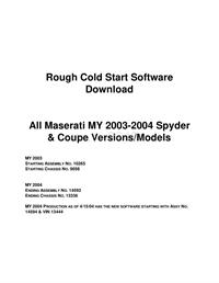 玛莎拉蒂New Software Download for all MY 2003-2004 Spider