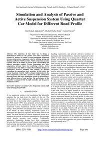 2012伊朗Simulation and Analysis of Passive and Active Suspension System Using Quarter Car Model for Different Road Profile