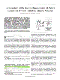 2010Investigation of the Energy Regeneration of Active Suspension System in Hybrid Electric Vehicles