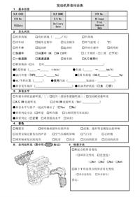 广汽丰田常用故障点检表_发动机异音问诊表