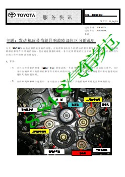 SBC5-025 普拉多发动机皮带惰轮异响故障部位区分的说明