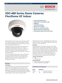 博世安保系统_VDC‑480 Series Dome Cameras